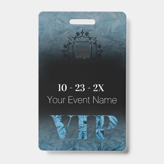 Bevroren Ijs op Zwarte VIP met Logo Badge (Voorzijde)