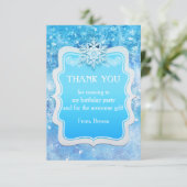 Bevroren IJs Winter Wonderland Party Bedankt Card (Staand voorkant)