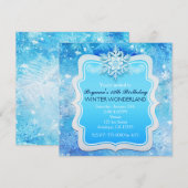 Bevroren Ijs Winter Wonderland Sneeuwvlok Uitnodig Kaart (Voorkant / Achterkant)