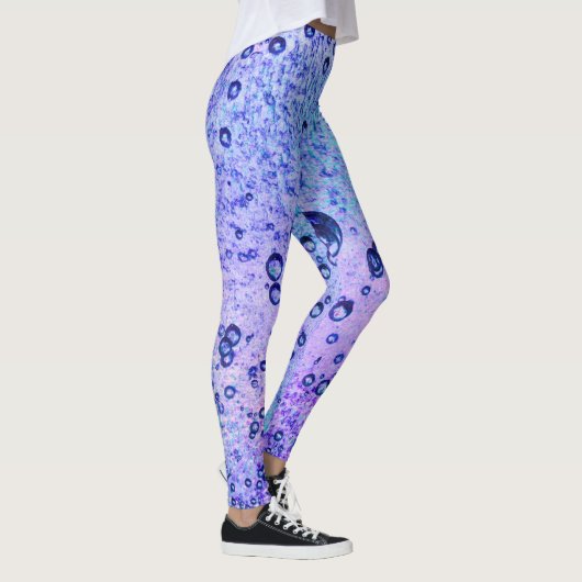 Bevroren ijsachtergrond met roze en blauwe kleuren leggings (Rechts)