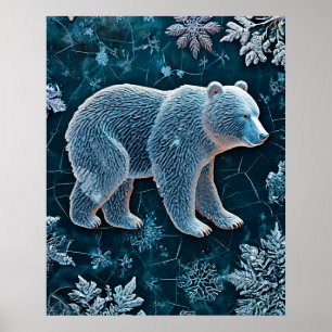 Bevroren Ijsbeer Kristal Arctisch Dier Poster