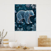 Bevroren Ijsbeer Kristal Arctisch Dier Poster (Keuken)