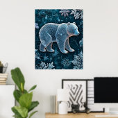 Bevroren Ijsbeer Kristal Arctisch Dier Poster (Thuiskantoor)