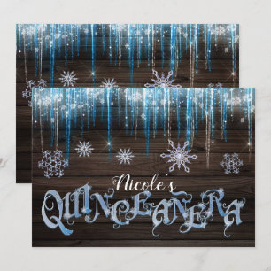 Bevroren IJskegels Winter Wonderland Quinceañera F Kaart