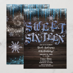 Bevroren IJskegels Winter Wonderland Sweet 16 Zest Kaart