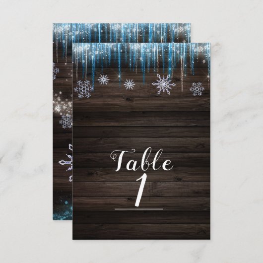 Bevroren IJskegels Winter Wonderland Tafelnummer (Voorkant / Achterkant)