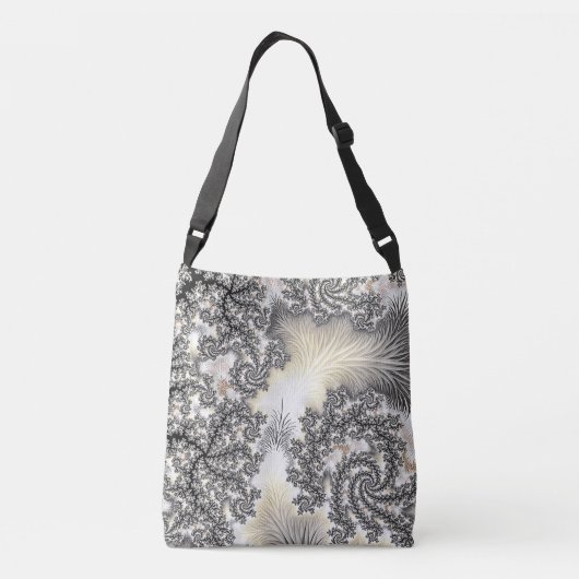 Bevroren ijskristallen Frozen Look Fractal Art Crossbody Tas (Achterkant)