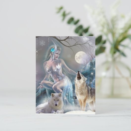 Bevroren in de winterperiode briefkaart (Staand voorkant)