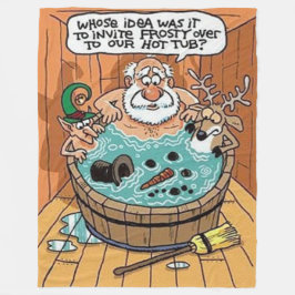 Bevroren in een hete buis fleece deken