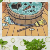 Bevroren in een hete buis theedoek (Gevouwen)