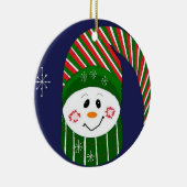 Bevroren in gestreept Pet en karf Keramisch Ornament (Rechts)