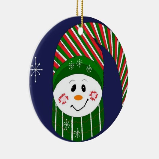 Bevroren in gestreept Pet en karf Keramisch Ornament (Rechts)