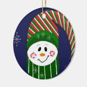 Bevroren in gestreept Pet en karf Keramisch Ornament (Links)