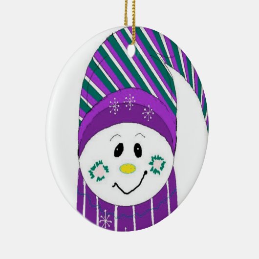 Bevroren in gestreept Pet en karf Keramisch Ornament (Rechts)