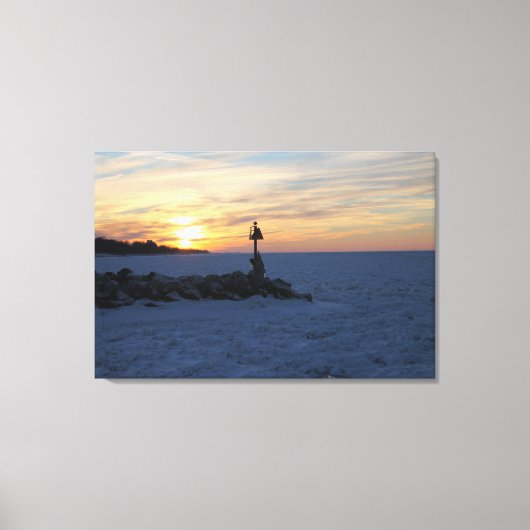 Bevroren in Time Sunset Canvas Afdruk (Voorkant)