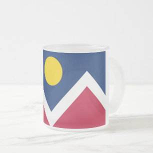 Bevroren kleine glazen mok met vlag van Denver, VS