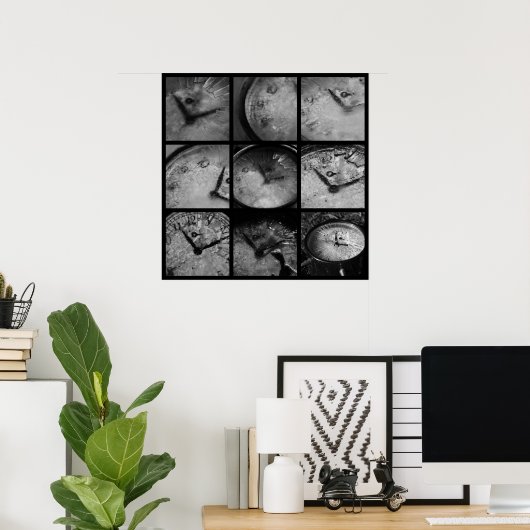 Bevroren klok poster (Thuiskantoor)