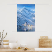 Bevroren klooster, winterlandschap poster (Keuken)