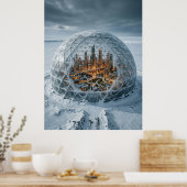 Bevroren Koepel Futuristische Stad Poster (Keuken)