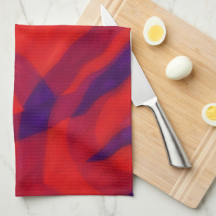 Bevroren Koraal Rood Gedraaid Abstracte Kunst Hand Theedoek