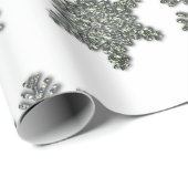 Bevroren kristal van zilveren sneeuwvlokken cadeaupapier (Rol Hoek)