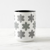 Bevroren kristal van zilveren sneeuwvlokken mok (Midden)