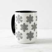 Bevroren kristal van zilveren sneeuwvlokken mok (Voorkant links)