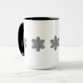 Bevroren kristal van zilveren sneeuwvlokken mok (Voorkant links)