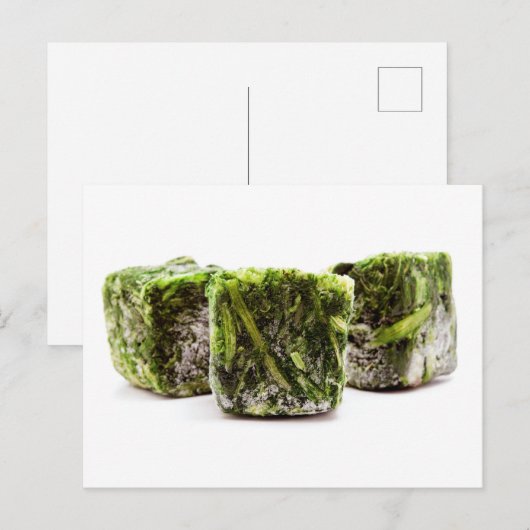 Bevroren kuddes van spinazie briefkaart (Voorkant / Achterkant)