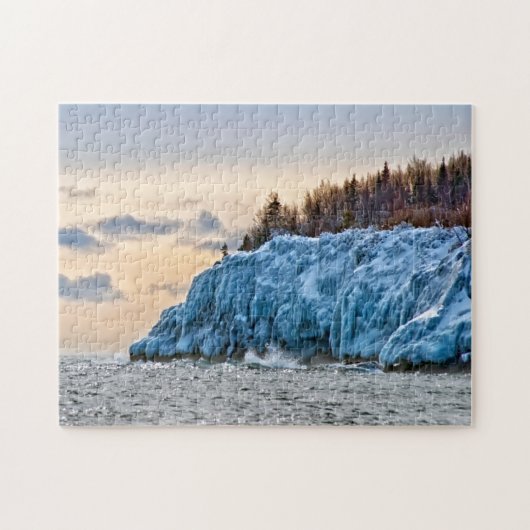 Bevroren kust van het Lake Superior Minnesota Legpuzzel (Horizontaal)