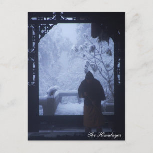 Bevroren land, winter, boeddhistische monk / China Briefkaart