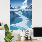 Bevroren landschap met ijsboog poster (Thuiskantoor)