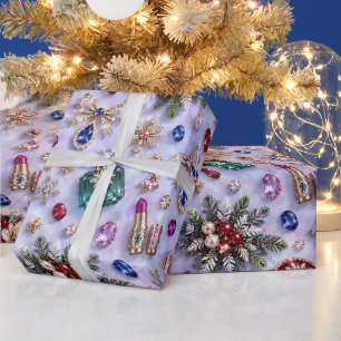 Bevroren Lavendel Juwelen Cosmetica Kerstmis Cadeaupapier