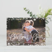 Bevroren Lijst | Horizontale foto met kerstkaars Feestdagenkaart (Staand voorkant)