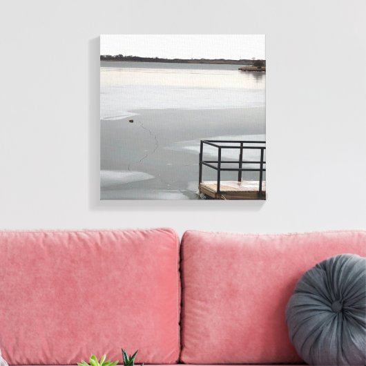 Bevroren meer canvas afdruk (Insitu (Woonkamer))