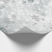 Bevroren meer Ice Fresh Fallen Silver Snowflakes Cadeaupapier (Hoek)