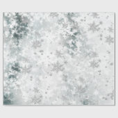 Bevroren meer Ice Fresh Fallen Silver Snowflakes Cadeaupapier (Vlak)