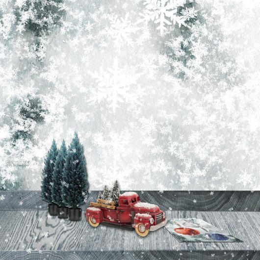 Bevroren meer Ice & Fresh Fallen Snowflakes Inpakpapier Vel