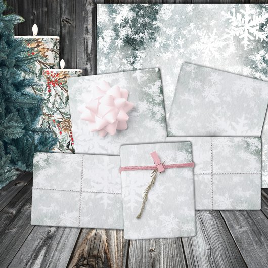 Bevroren meer Ice & Fresh Fallen Snowflakes Inpakpapier Vel