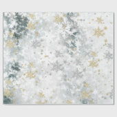 Bevroren meer Ice Fresh Gold & Silver Snowflakes Cadeaupapier (Vlak)