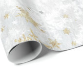 Bevroren meer Ice Fresh Gold & Silver Snowflakes Cadeaupapier (Rol Hoek)