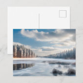 Bevroren meer in bos briefkaart (Voorkant / Achterkant)