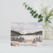 bevroren meer landschap NL Canada Feestdagenkaart (Staand voorkant)