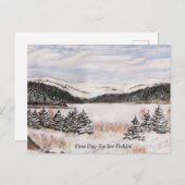 bevroren meer landschap NL Canada Feestdagenkaart (Voorkant / Achterkant)