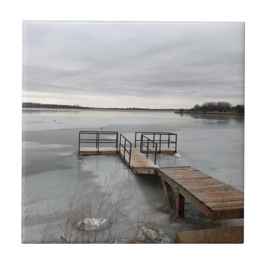 Bevroren meer met een dok tegeltje (Voorkant)