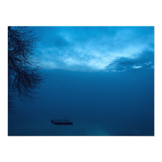 Bevroren meer op de Foggy Evening Foto Afdruk (Voorkant)