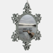 Bevroren meer tin sneeuwvlok ornament (Links)