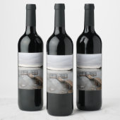 Bevroren meerdok wijn etiket (Flessen)