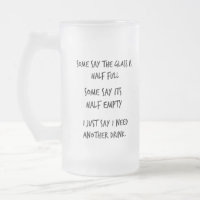 bevroren mok grappig citaat half leeg