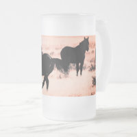 Bevroren Mok van 16 oz glas met WILDE HORSES